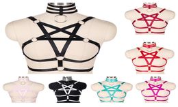 Pentagram Harness Belt Bdsm Body Sexy Costume Women Bralette Cage Bra Corset Collar Bondage Lingerie Dance Rave Wear Garter Suspen1190003