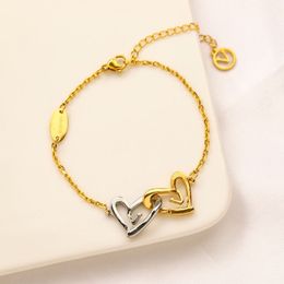 Bracelets Women Bangle Fashionable Classic18K Gold Silver Love Plated Link Chain Stainless Steel Gift Wristband Cuff Designer Jewe226w