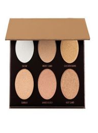 epacket new makeup gold box 6 Colour Bronzers highlighter Powder Makeup Kit2785202