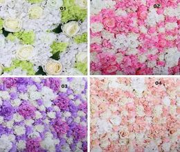 10pcslot 60X40CM Flower Wall Silk Rose Tracery Wall Encryption Floral Background Artificial Flowers Creative Wedding Stage 4801987