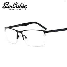 Sunglasses Frames Optical Eyeglass Eyewear Half Square Large Size Metal Acetate Tip Office Business Men Fashion Classic RMG5067