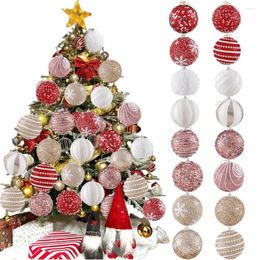 Christmas Decorations 6pcs 8cm Tree Ornament Ball Year Xmas Glitter Crystal Hanging Pendants Indoor Home Decor Navidad