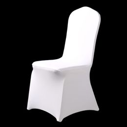 50Pcs 100Pcs Stretch Elastic Universal White Spandex Wedding Chair Covers for Weddings Party Banquet el Polyester Fabric T20060247c