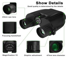 New 10X25 Binoculars HD Alloptical Double Green Film Waterproof Binoculars Telescope for Hunting Travel Sports Trekking Bird watc4629480