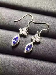 Stud Earrings The Gift For Anniversary Tanzanite Earring 925 Sterling Silver Fahshion Natural And Real