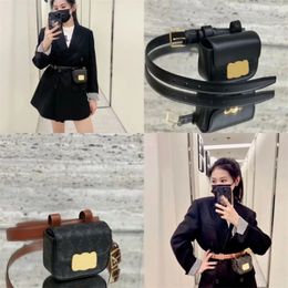 Luxury Designer Belt Womens Waist Bag Fashion Leather Fanny Packs Classic Gold Buckle Mini Bum Bag Lady Belts Purses Dress Accesso2212