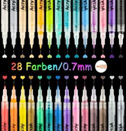 Painting Supplies Acrylic Paint Marker Pen 28 Colorsset Art Markers Wrote On Canvas Metal Ceramic Wood Plastic Y2007096927776