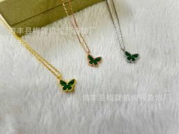 V Necklace V Gold Fanjia High Edition Little Butterfly Necklace Collar Chain Thickened Electroplated Rose Gold