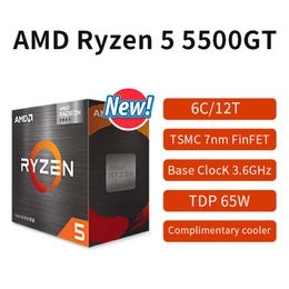 New AMD procesador Ryzen 5 5500GT R5 5500GT Box CPU Desktop Gamer Processor 3.6GHz 6-Core 12-Thread 65W Socket AM4