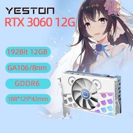 YESTON NVIDIA Geforce RTX3060-12GD6 LB Graphic Card GDDR6 12G 192bit RTX 3060 12gb GPU Gaming LHR placa de vide