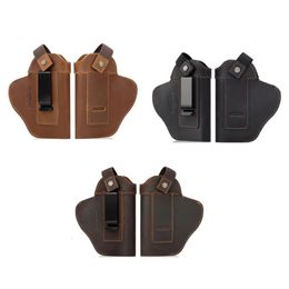 Handgun Holsters Waterproof Concealed Carry with Metal Clip Leather for Women Men Unisex 240301