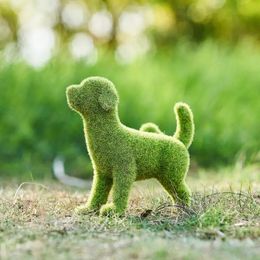 Outdoor Garden Ornaments Accessories Kawaii Puppy Sculptures Decoration Figurines Home Decor Resin Cute Animal Statue Gift 240304