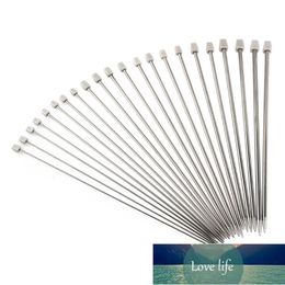 11 Pairs of 36cm Long 2 0mm to 8 0mm Stainless Steel Straight Single Pointed Knitting Needles Crochet Hooks Silver300H