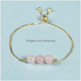 Charm Bracelets Handmade Gold Plated Beaded For Women Men Lover Adjustable Party Club Fashion Lucky Jewellery Drop Delivery Dhzer