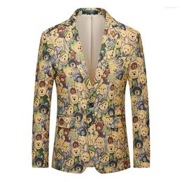 Men's Suits Designer Print Luxury Blazer Hombre Casual Single Button Jacket Autumn Quality Coat For Men Comfortable Fashion Terno Masculino