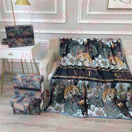 Tiger Print Velvet Blanket Home Sofa Warm Cover Blanket Retro Designer Bedding Supplies without box322A