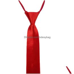 Neck Ties 5X46Cm Pure Colour For Women Men School Business El Bank Office Necktie Party Fashion Accessories Drop Delivery Dh03M