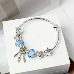 Charm Bracelets Wholesale-charm Beads Bracelets Fashion Bracelet Dream Catcher Pendant Sier Bangle Blue Star DIY Jewelry Accessories Wedding Gift