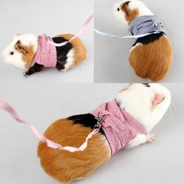 Small Pet Two-legged Chest Strap Outdoor Traction Rope Leash Clothes For Chinchilla Dutch Guinea Pig Breathable Cotton Corset216y