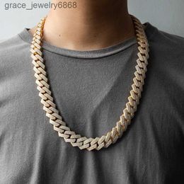 500 Gramme Gold Plated S925 Sterling Silver 18mm Three Rows Ice Out VVS Moissanite Cuban Link Chain