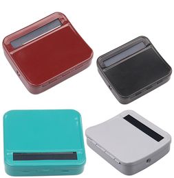 Metal Automatic cigarette rolling machine Tobacco Smoking gold silver smoke Roller Box Case Fit for 70mm Papers nw3416965