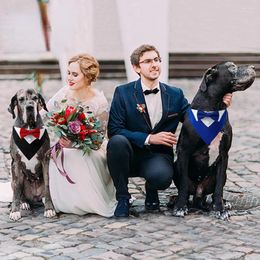 Dog Apparel Wedding Suit Collar Pet Bib Triangle Scarf Neckerchief Cat Accessories Waterproof Printing