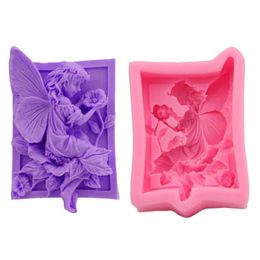 Craft Tools Flower Fairy Soap Mold Round Shape Sun Moon Faces Silicone DIY Fondant Chocolate Cake Decorating Kitchen Baking Tool221L