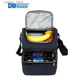 Bento Boxes DENUONISS Thermo Lunch Bags Thermal Lunch Box For Kids Food Bag Picnic Bag Handbag Cooler Insulated Lunch Box L240311