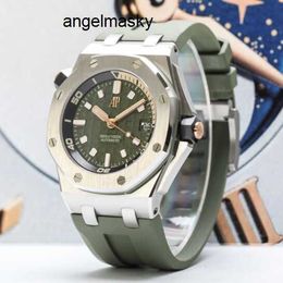 Hot Watch Elegance AP Watch 15720 Royal Oak Offshore Series 42 Gauge Army Green dial Made of Precision Steel Automatic Mechanical Mens Watch