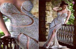 Custom Made Blingbling Evening Dresses Luxury Jewellery Rhinestones Sheer Jewel Mermaid Floor Length Red Carpet Celebrity Prom Dre3985358
