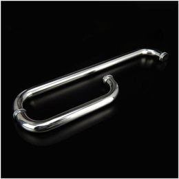 Stainless Steel Brushed Shower Door Handle Glass Pull Knob Handrail Bathroom Hardware Diameter 25mm Lenght 225 425mm Handles & Pul273O