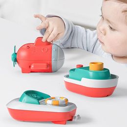 Kids Bath Toys Electric Projection Submarine Water Toy Boat Battery Ship Toddler Swimming Pool Bathtub Shower Toy for Children 240228