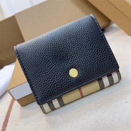 Mens women genuine leather billfold high quality wallet purses card holder woman 2024 new pocket black designer bag xb149 E4