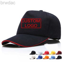 Ball Caps Custom Cotton 5 Panels Plain Baseball Cap Embroidery Printing All Color Available Adjustable Strapback Hat Adult Blank Sun Visor ldd0311