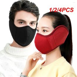 Bandanas 1/2/4PCS Winter Half Face Mask Cycling Camping Ski Polar Fleece Warm Earmuffs Open Breathable Windproof Neck