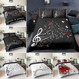 3D Digital Duvet Music Note Printed Beating Comforter Cover Kids Adult Bedding Set for Winter US EU AU Size 201120281k