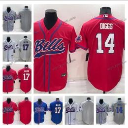 2024 Baseball Jersey Buffalo''Bills''Men women youth 17 Josh Allen 14 Stefon Diggs blue red white Cool Base Stitched Baseball Football