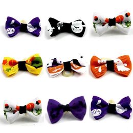 Dog Apparel Halloween Rubber Bands Hair Bowknot Headwear For Pets Cat Pet Grooming Products Bows Headdress- Ztou205x