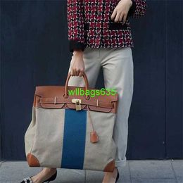 Handmade Bags Genuine Leather Handbags Customized Version Bk50 Handbags 2024 New Oversized Canvas Bag Travel Bag for Men and Women with Large have logo HBV6QP