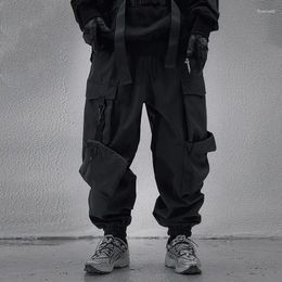 Men's Pants 2024 Spring Techwear Punk Hip Hop Cargo Mens Three-dimensional Multi-pocket Street Casual Wide Leg Trousers