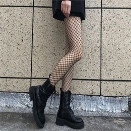 Women Socks Gothic Fishnet Tights JK Harajuku Sexy Night Club Hollow Out Party Solid Colour Feminine All-match Streetwear Aesthetic