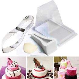 Large Size Fondant Cake 3D Silicone Stiletto High Heel Mould Lady Shoe Mould For Wedding Decoration Home DIY Bakeware Tool 240226