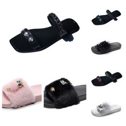Designer slipper women men summer sandal fashion canvan Flat Mule Platform High Heel Sandal platform slider Shoes GAI black