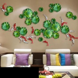 Wall Background Hanging Leaf Fish Wall Decoration Crafts 3D Stereo Home Room Creative Ornaments Wall Mural Accessories Art 240304