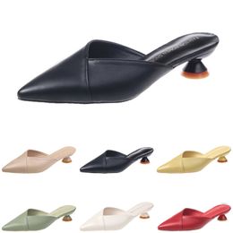 Slippers Sandals GAI Women Shoes High Heels Fashion Triple White Black Red Yellow Green Color34 302 216 616