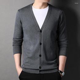 Men's Sweaters Brand Designer Fashion Knitted Cardigan Men V-neck Sweater Korean Style Solid Casual Coats Jacket Mens Knit Clothes