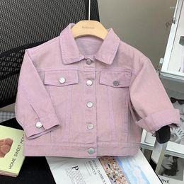 Jackets 2-8Y Spring Autumn Girls Casual Turn-down Collar Coats For Baby Girl Kids Cardigan Outerwear Toddler Children Clothes