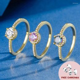 Cluster Rings Fashion 925 Silver Jewelry With Zircon Accessories For Women Wedding Engagement Party Promise Gift Finger Ring Size 6-9