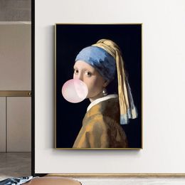 The Girl With A Pearl Earring Canvas Paintings Famous Artwork Creative Posters and Prints Pop Art Wall Pictures For Home Decor2170