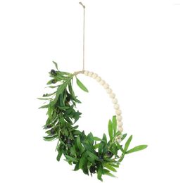 Decorative Flowers Wreaths Coat Hangers Artificial Garland Wood Beads Wreath Home Boxwood Decor Creative Design Drop Delivery Garden F Ot6A3